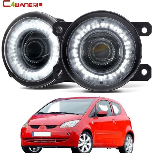 2 X Car Right + Left Fog Light Assembly LED Angel Eye DRL Daytime Running Light 30W 12V For Mitsubishi Colt Hatchback 2004-2012