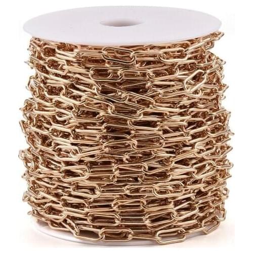 25m/roll Soldered Iron Paperclip Chains Drawn Elongated Cable Chain Links For Handmade Bracelet Necklace Jewelry Making Material
