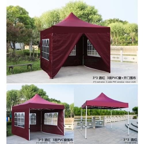3m x 3m Aluminum Folding Gazebo Promotion Pop Up Tent Wedding Event Party Transparent Windows Marquee Sun Shade Awning Pavilion