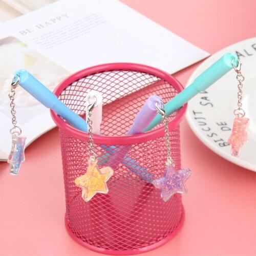 36PCS New Cartoon Starfish Pendant Gel Pen Online Celebrity Pendant Wind Chimes Black Cute Pens Stationery Office Accessories
