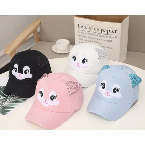 3D Cartoon Sequin Kids Hat Cute Animal Embroidery Baseball Cap 2021 Fashion Children Hip Hop Caps Sun Hat Casquette Enfant