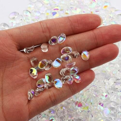 40pcs/lot 6*8mm AB Color Water Droplets Crystal Czech Glass Beads for Jewelry Making Necklaces Bracelet Earrings Diy Accessories