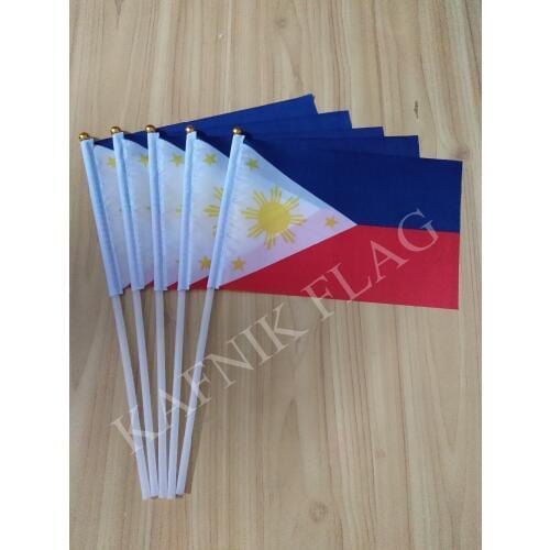 KAFNIK,5pcs Philippines flag Philippines hand wave flags 14 * 21CM free shipping
