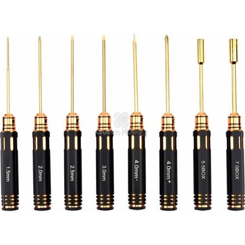 8pcs/lot 1.5/2.0/2.5/3.0/4.0/5.5/7.0mm Hexagon Screwdriver Socket Driver Nut Wrench Tools for RC Model Car Crawler TRX-4 SCX10