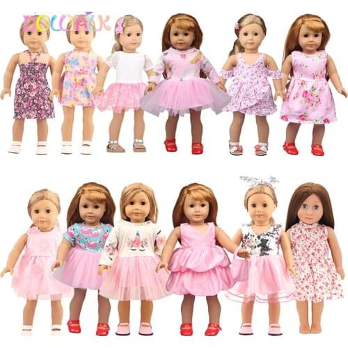 Toy Accessories Summer Cute One-piece Dress Doll Clothes Are Suitable for American 18-inch Dolls & 43cm New Born Doll Clothes