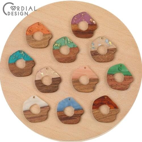 Cordial Design 50Pcs 28*28MM Earrings Accessories/DIY Making/Jewelry Findings & Components/Charms/Natural Wood & Resin/Hand Made