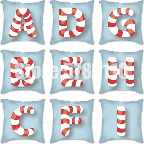 Alphabet Floral Print Throw Pillow Case Waist Cover Wedding Bed Home Decor Pillowcase Polyester Pillow Cover 45x45cm