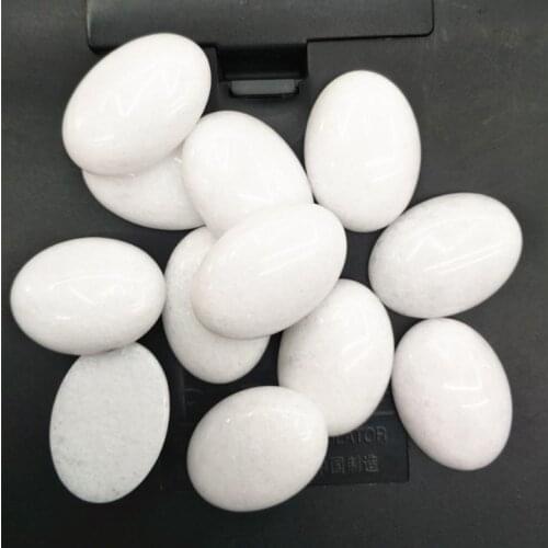 10pcs white jade stone cabochons oval shape 18x25mm purple agate stone beads cabs no hole for women pendants making accessories