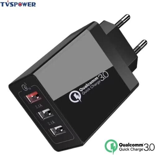 QC 3.0 + 2 USB 2.4A Fast Wall Charger 3 Ports Mobile Phone Quick Charging Quick Charge Travel For iPhone Samsung huawei Xiaomi