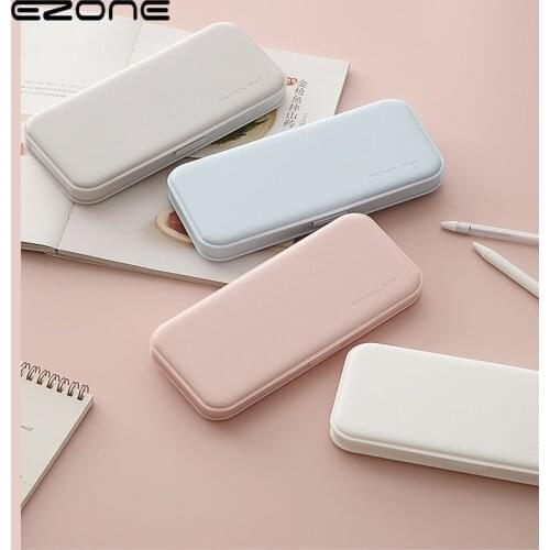 EZONE Macaron Pencil Case Multifunctional Stationery Frosted PP Pencil Pen Storage Box Student Pencilcase Office Supplies
