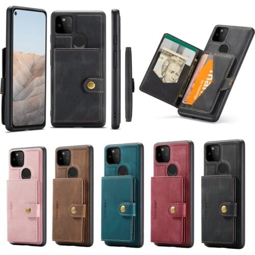 2 in1 Case for Google Pixel 5A 5G Back Cover with Removable Leather Wallet Card Holder Magnetic Etui Protection Phone Coque Etui