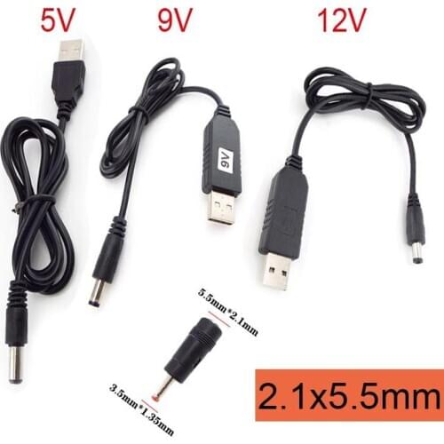 DC 5V to DC 9V 12V Power Supply Boost Line Step UP Module USB Connector Converter Adapter USB Cable 2.1x5.5mm 3.5x1.35mm Plug