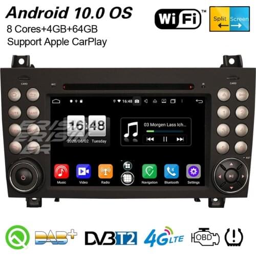Erisin 8740 Octa-Core Android 10.0 Car Stereo DAB+ Navi OBD2 WiFi CarPlay DVR Bluetooth DSP GPS For Mercedes-Benz SLK-Class R171