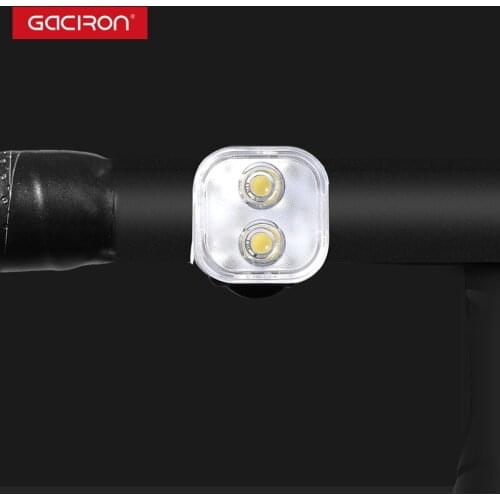 GACIRON MTB Bicycle Warning Front Light Rainproof Bike Head Light USB Rechargeable Safety Warning Cycling Night Bike Flashlight