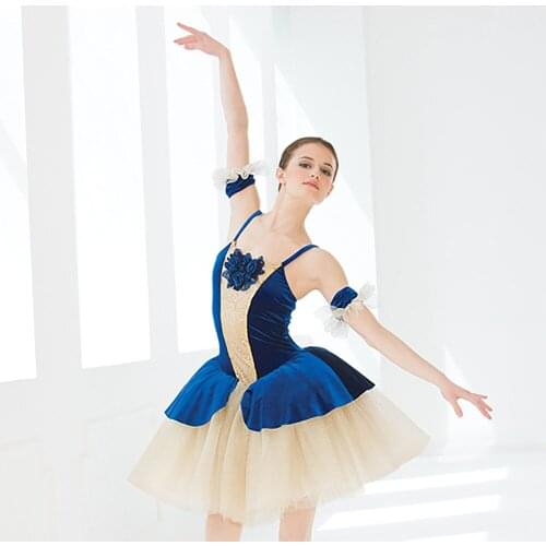 Hot Sale Ballet Dance Dresses For Girl Blue Color Swan Lake Tutu bubble Beauty Feminine School Children Competition Suits B167