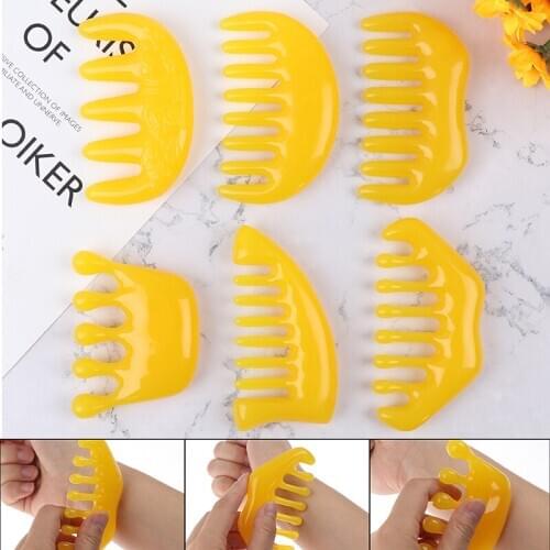 1PC Traditional Chinese Beeswax Comb Massage Spa Acupuncture Head Therapy Scraper Treatment Jade Board Head Guasha Board 8 Style