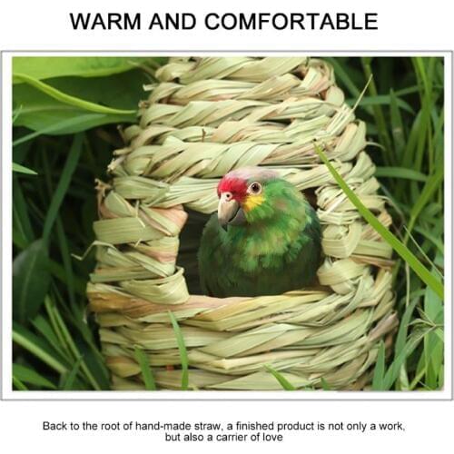 Innovative Pet Bird Nest Straw Bird House Hibiscus Nest House Nature Craft Holiday Home Decoration Gift Hibiscus Bird House