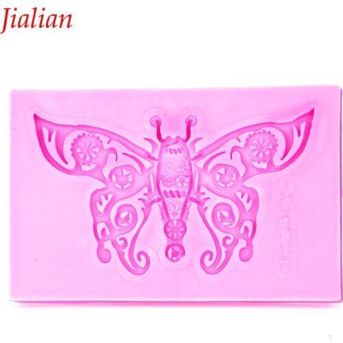 Jialian butterfly Shaped fondant silicone mold chocolate fudge cake decoration baking confectionery tools FT-1004