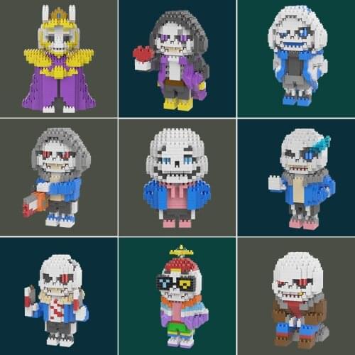 Undertale Building Blocks Sans Papyrus Ootopus Music Alphys 3D Model Garage Kit Souptoys Jigsaw Puzzle Children Kids Gift
