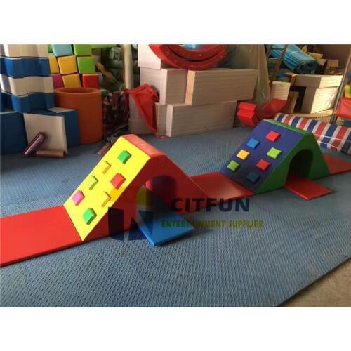 Colorful kids gym soft play equipment, high quality toddler foam climbing indoor playground CIT-RT026E