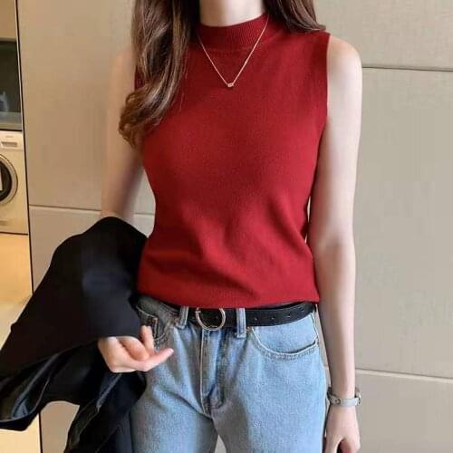 Summer Slim Render Short T-Shirt Sexy Women Sleeveless O-Neck Croptops Tank Tops Solid Multi-Color Crop Vest Tops Wholesale