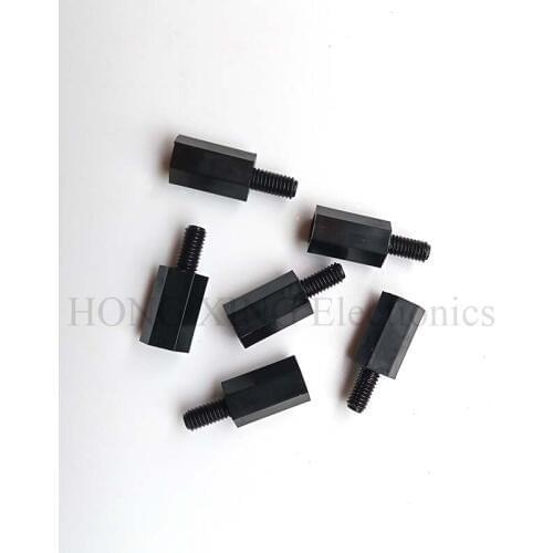 M3*10+6 Black Nylon Male-Female Standoff Spacer Standard M3 10mm Standoff Kit Repair 100pcs