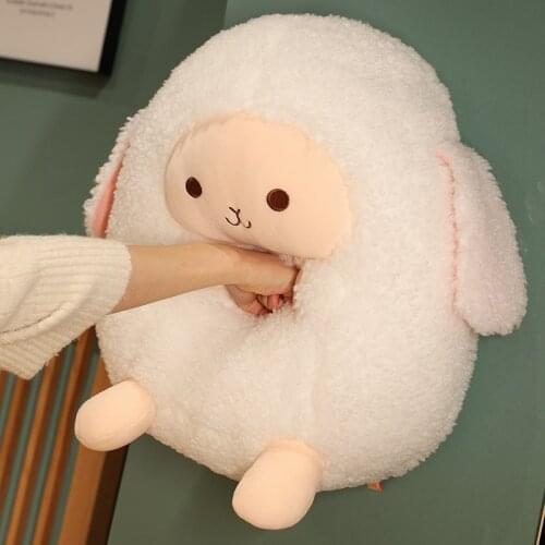 Cartoon Cute Plush Soft 23/30/40CM New Kawaii Sheep Pillow Round Plushie Lamb Dolls Children Stuffed Animals Toys For Kids Gifts