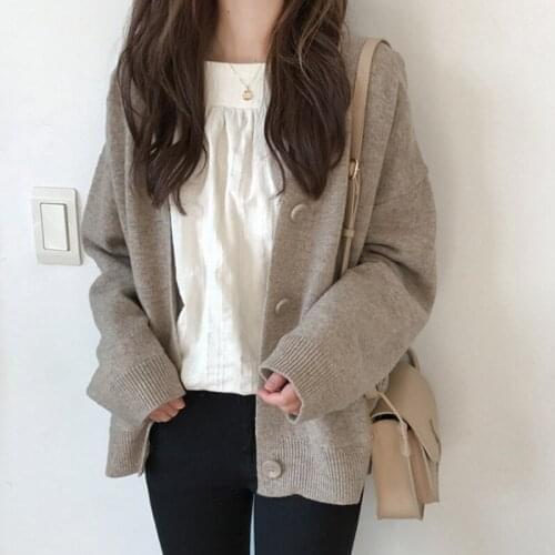 Fashion Women Cardigan Autumn Winter Sweaters Single-breasted Female Knitted Oversized Outwear Coat SA856