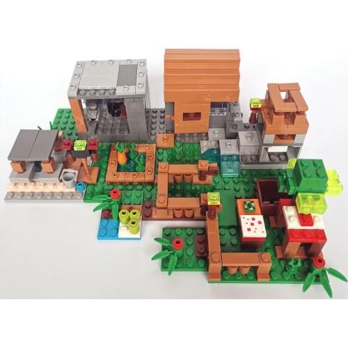 My World The Mountain Village Models Building Brick Block with 8 Figures Education Toys Boys Game Toys Kids Gift