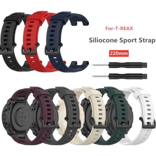 Soft Silicone Watch Band For A-mazfit T-Rex Smart Watch Bracelet Replacement Wristband Adjustable Sports Watch Strap