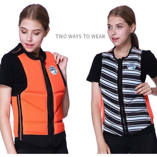 Womens Neoprene Elastic professional adult life jackets thick water floating surfing snorkeling fishing racing vest Adult