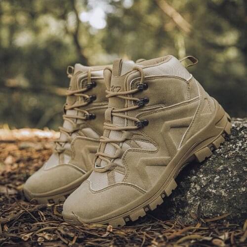 New Autumn Winter Military Boots Mens Outdoor Hiking Boots Desert Tactical Boots Safety Work Shoes Special Forces Naked Boots