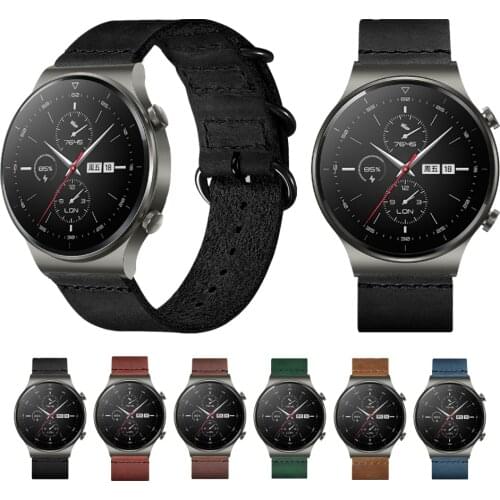 Genuine Leather strap for Huawei Watch GT 2 Pro Band for Watch GT 2e GT2 42mm 46mm & Honor GS Pro Bracelet Watchbands