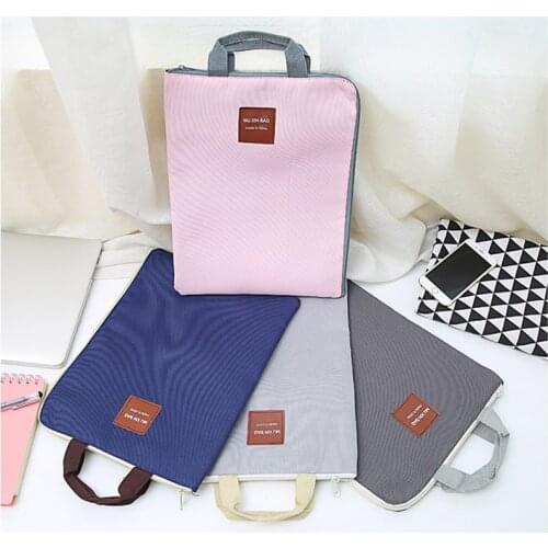 Zipper multi-layer A4 file bag portable iPad computer bag mobile phone Oxford canvas briefcase