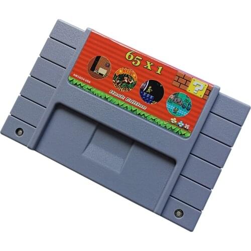 Super 65 in 1 Game Cartridge for SNES 16-Bit Multicart NTSC game console US version