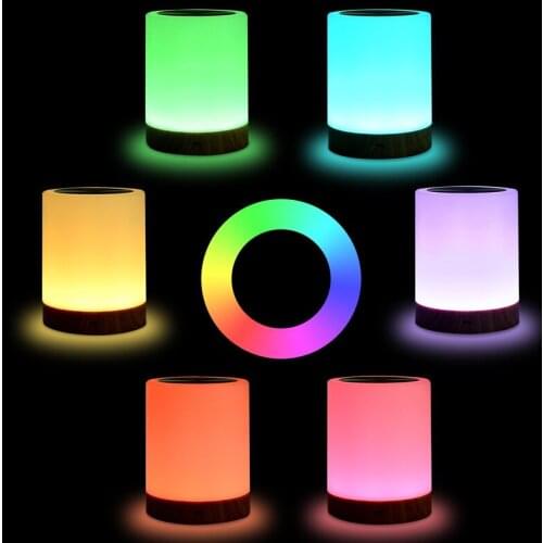 ZK20 Dropshipping Dimmable LED Colorful Creative Wood Grain Touch Atmosphere Light Charging Childrens Night Light Camping Light