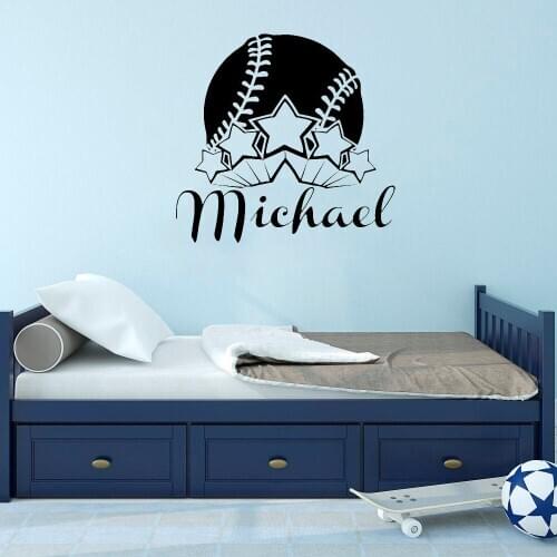 Custom Personalised Boys Name The Best Baseball Player Vinyl Wall Stickers Decal Nursery Home Decor Boys Room Kids Bedroom ov45