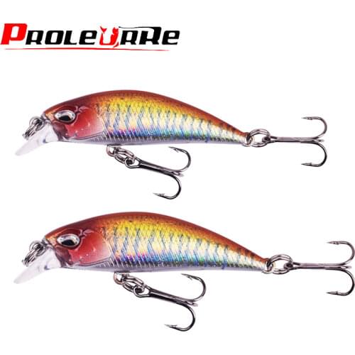 Proleurre Fishing Lures 5.2cm 4.2g Mini Wobblers Tight Slowly Sinking Crankbait Lifelike Minnow Fish Artificial Hard Bait Tackle