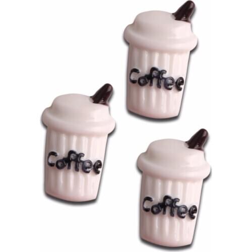 15Pcs White Resin Coffee Cups Decoration Crafts Kawaii Cute Flatback Cabochon Embellishments For Scrapbooking DIY Accessories