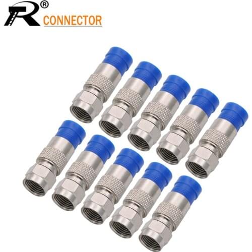 20pcs RG6 Waterproof F-Coaxial Compression Connector Anti-corrosion nickle plated brass F-connectors For 7.2mm diameter TV cable