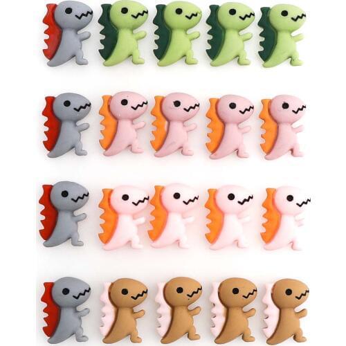 20Pcs Flatback Resin Cute Dinosaur Scrapbook Embellishments Kids DIY Accessories