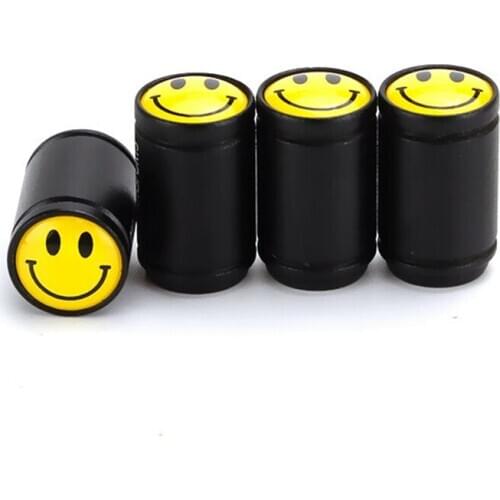 4pcs/set Alloy Cute Smiley Car Motorcycle Bike Tire Wheel Valve Caps Universal Accessories for Volkswagen Polo Jetta CC Golf 7