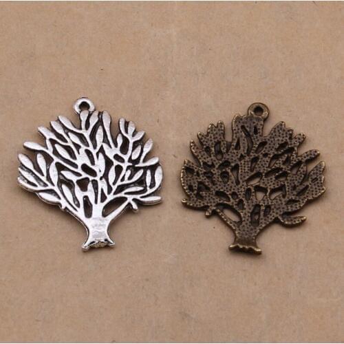 80pcs Vintage Small Tree Charm Jewelry Making For Chain/bags/apparel/key Chain/Shoes Decorations Fashion DIY Jewelry Accessoies