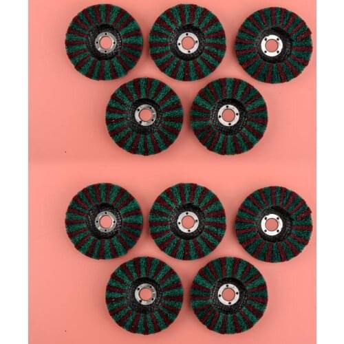 10pcs 100mm 4" Scouring Pad Flap Polishing Wheel Abrasive Buffing Disc For Angle Grinder Metal Finishing 150 & 240 Grit