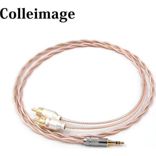 Colleimage Hifi 3.5mm Jack Aux to 2 RCA Male Audio Cable For Cayin N5 Iriver AK240 AK380 AK120II Amp Onkyo DP-X1