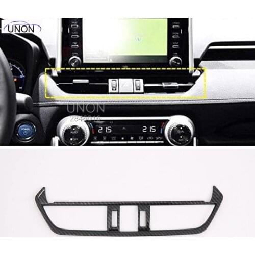 Car Accessories Dashboard Middle Console Air Vent Trim ABS Carbon Style for Toyota RAV4 XA50 2019