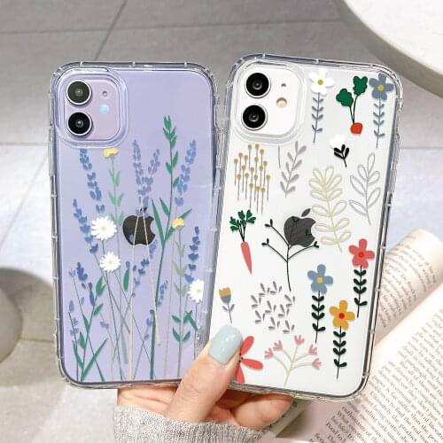 Flower Painted Case For Iphone12 Pro Max Cases Luxury Silicone Covers Iphone 11 7 8 XR SE 2020 X Xs 6 6s Plus 12Pro Mini Fundas