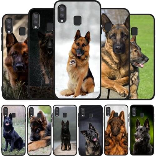 German Shepherd Dog black soft phone Case For Samsung A10 20 30 40 50 30S 50S 60 70 M10 M30S M40 A31 51 71 A20E A10E A21S