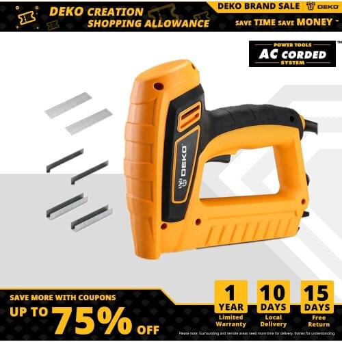 DEKO DKET01 220V Portable Electric Tacker Gun Electric Nail Gun 20pcs/min Woodworking Tool Electric Nail Gun Stapler Pneumat