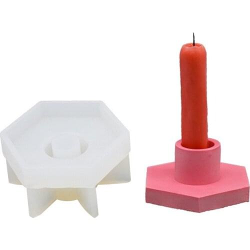 Geometric Hexagon Silicone Candle Holder Concrete Molds Gypsum Cement Flower Pot Mold DIY Aromatherapy Candle Clay Crafts